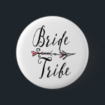 Bohemian Bride Tribe with Heart Arrow 6 Cm Round Badge<br><div class="desc">Get this bride tribe button for your entourage.</div>