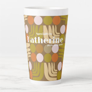 Bohemian Brown Green Orange Latte Mug