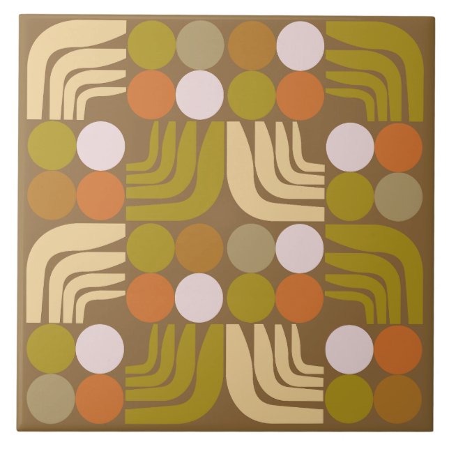 Bohemian Brown Green Orange Tile (Front)