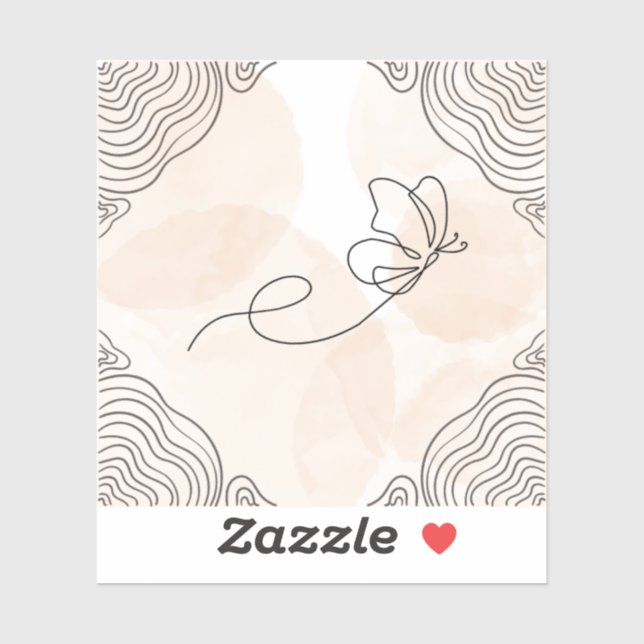 Bohemian Butterfly design on sticker (Sheet)