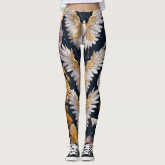 Bohemian Butterfly & Feather T-Shirt Leggings