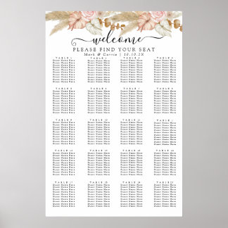 Bohemian Chic Floral Seating Chart