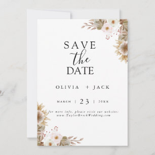 Bohemian Chic  floral Wedding Save The Date