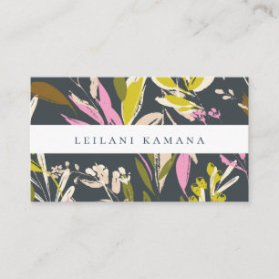 Bohemian Chic Foliage Pattern Business Card