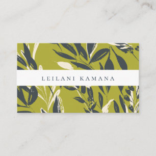 Bohemian Chic Foliage Pattern Business Card