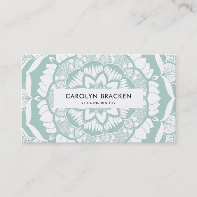Bohemian Chic Henna Mehendi Mandala Pattern Business Card (Front)