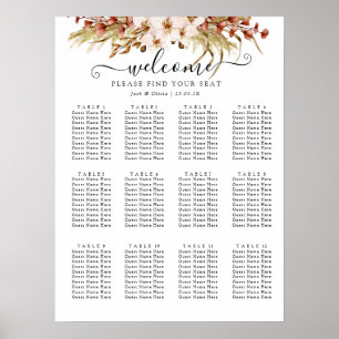 Bohemian Chic Terra Cotta floral Wedding Poster