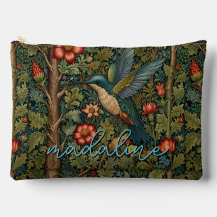 Bohemian chic vintage hummingbird personalise accessory pouch