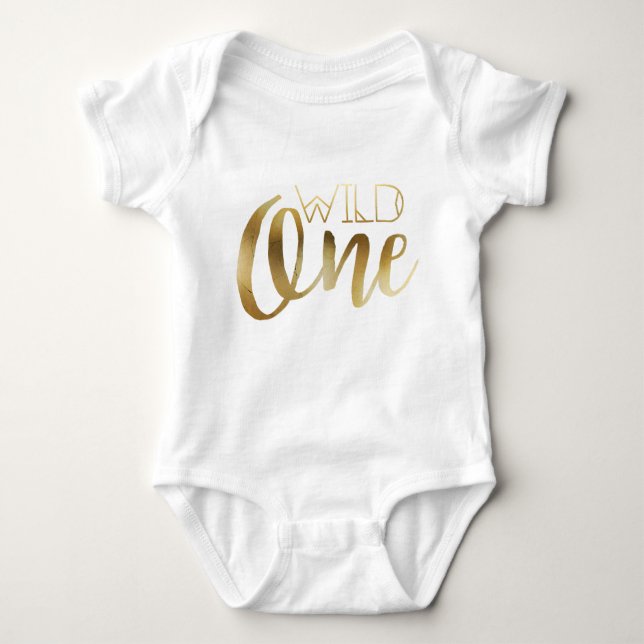 Bohemian Chic Wild One | Tribal Gold Foil Baby Bodysuit (Front)