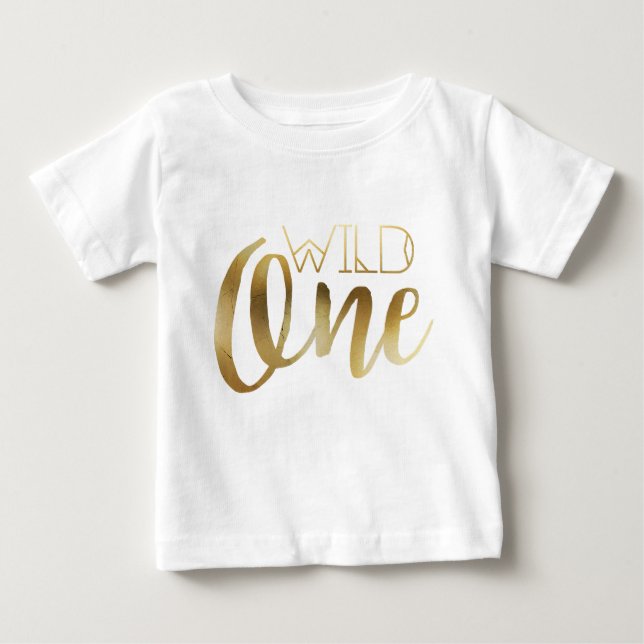 Bohemian Chic Wild One | Tribal Gold Foil Baby T-Shirt (Front)