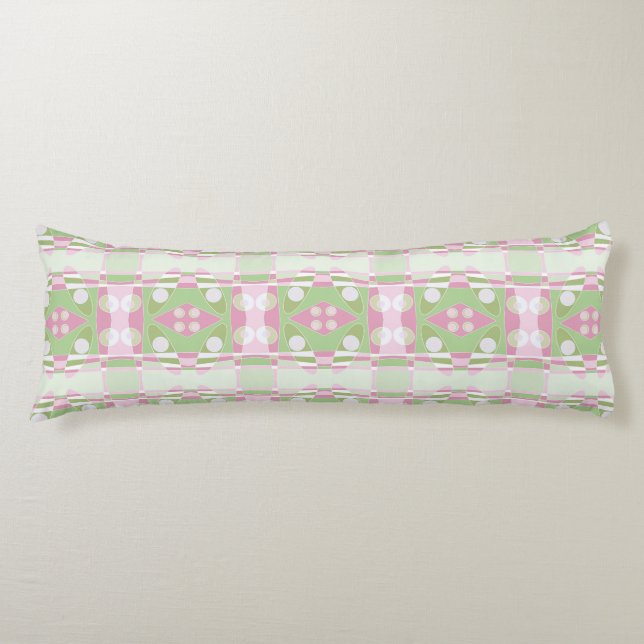 Bohemian Chintz 19 Pastel Green Pink White  Body Cushion (Front)
