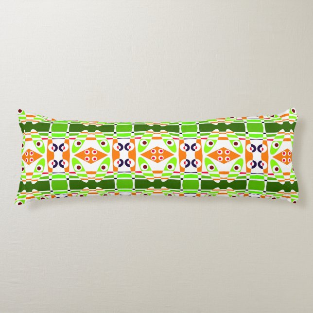 Bohemian Chintz 42 Green Orange Body Cushion (Front)