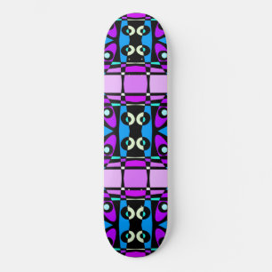 Bohemian Chintz 48 Purple Blue Black Skateboard