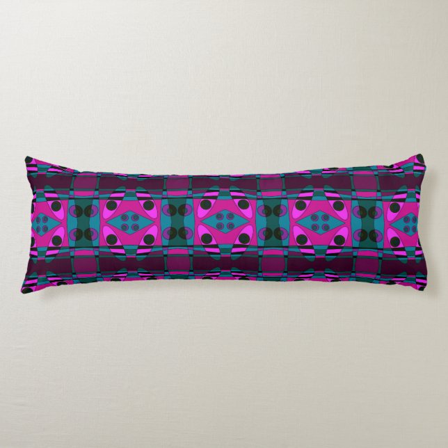 Bohemian Chintz 55 Fuchsia Teal Body Cushion (Front)