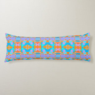 Bohemian Chintz 58 Turquoise Orange Blue Purple Body Cushion