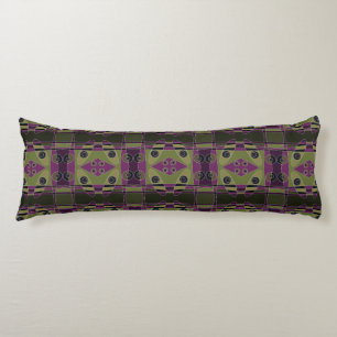 Bohemian Chintz 64 Olive Magenta Black White Body Cushion