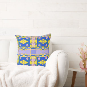 Bohemian Chintz 75 Yellow Pink Blue Cushion