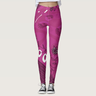 Bohemian Chintz Illustration Magenta 2 Leggings