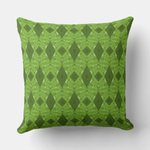 Bohemian Chintz Illustration Micro Green Cushion