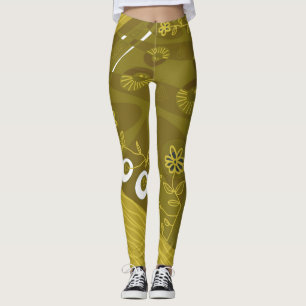 Bohemian Chintz Illustration Olive Leggings