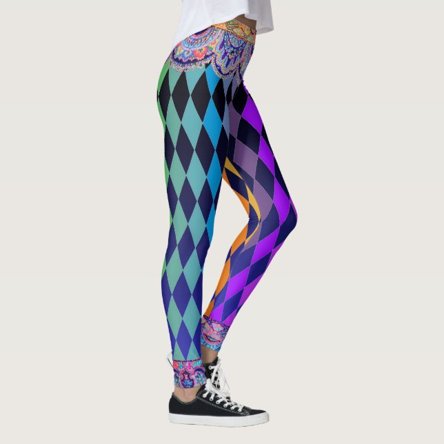 Bohemian Circus Midnight Blue Jester Leggings (Right)