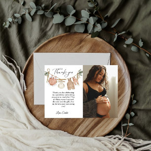 Bohemian Clothes Baby Shower Thank You Card