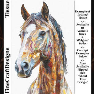 Bohemian Collage Horse Portrait DE9L Decoupage Tissue Paper