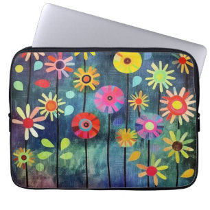 Bohemian Colourful Flowers Laptop Sleeve