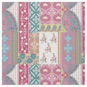 Bohemian Colourful Patchwork Pattern Fabric