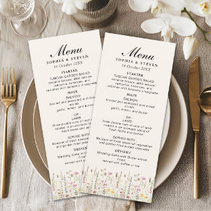 Bohemian Cream Floral Wedding  Programme