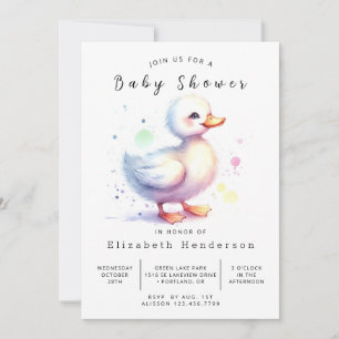 Bohemian Custom Duck Baby Shower Invitation