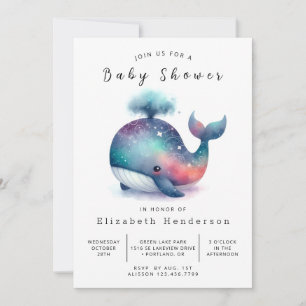 Bohemian Custom Whale Baby Shower Invitation