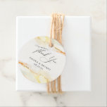 Bohemian Desert Watercolor Wedding Thank You Favour Tags<br><div class="desc">Elegant watercolor bohemian desert wash borders,  wedding thank you favour tags. "thank you" in chic black calligraphy graphic with lines for your names and event date. Back of tag features solid rust orange colour.</div>