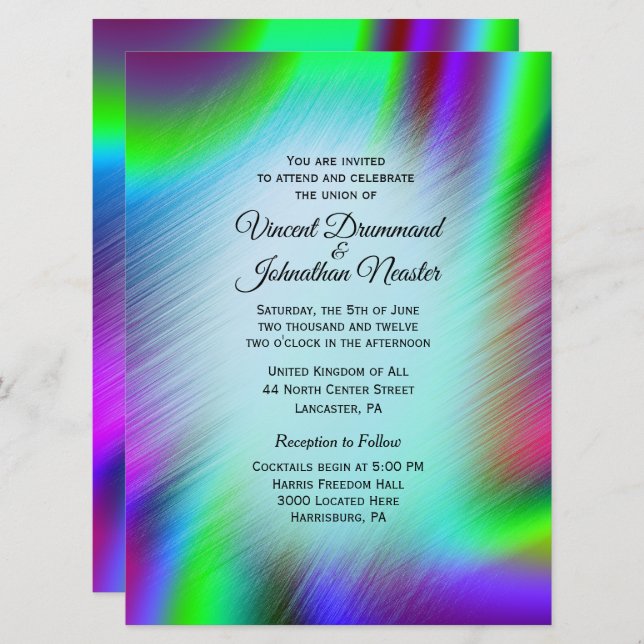Bohemian Design Wedding Invitations (Front/Back)