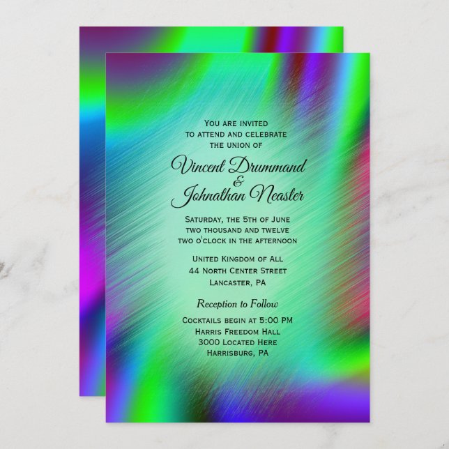 Bohemian Design Wedding Invitations (Front/Back)
