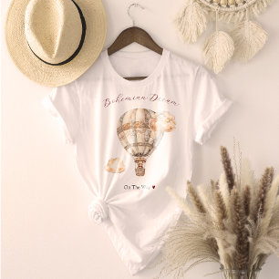 Bohemian Dream Bear Vintage Balloon Fluffy Clouds T-Shirt