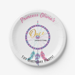 Bohemian dream catcher fairy tale Once upon a time Paper Plate