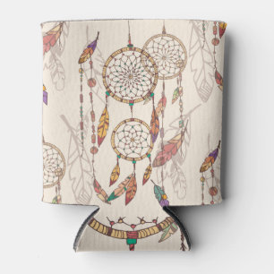 Bohemian Dream Catcher Seamless Hand-Drawn Can Cooler