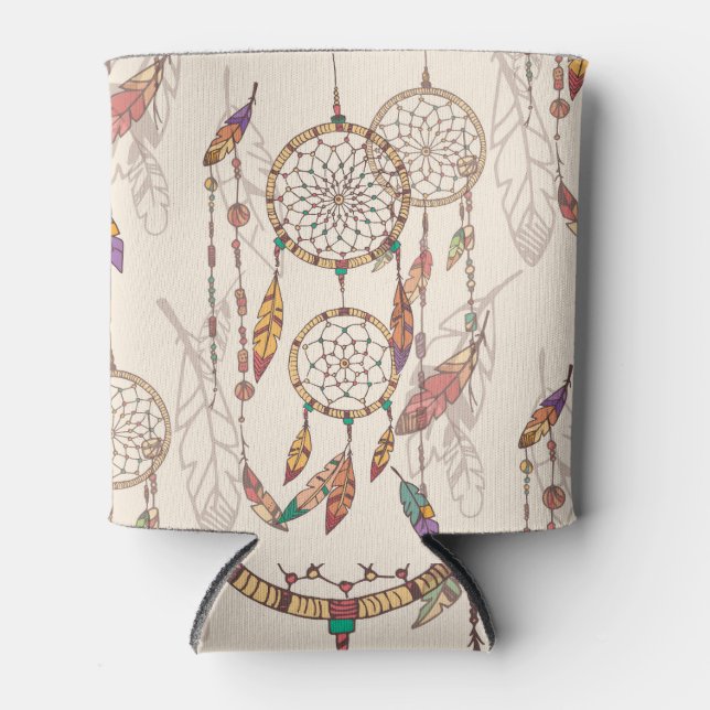 Bohemian Dream Catcher Seamless Hand-Drawn Can Cooler (Front)