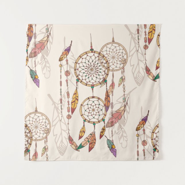 Bohemian dream catcher with beads and feathers, se tapestry (Front)