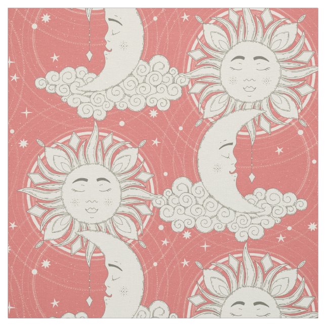 bohemian dreams coral fabric (Swatch)