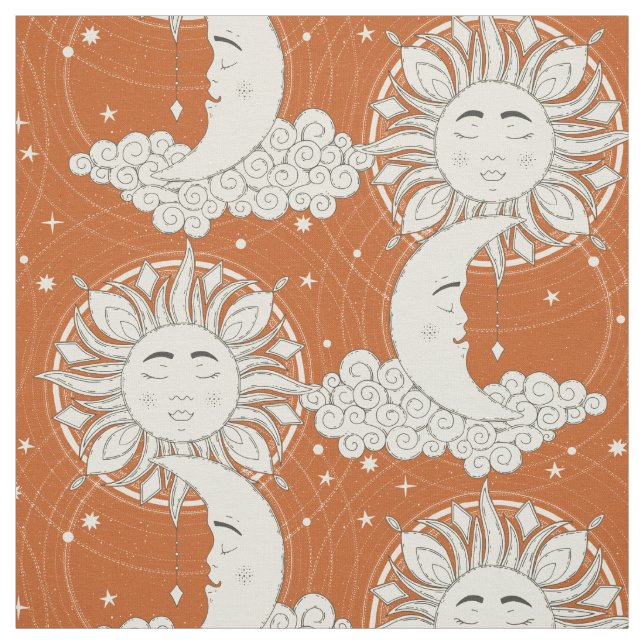 bohemian dreams orange fabric (Swatch)
