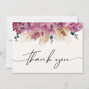 Bohemian Dried Bouquet Pampas Grass Thank You Card