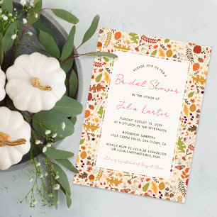 Bohemian Dried Rustic Autumn Falls Bridal Shower Invitation