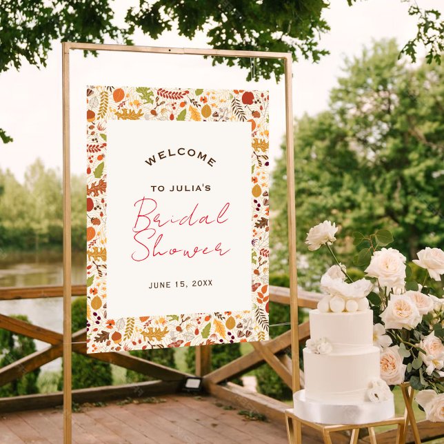 Bohemian Dried Rustic Autumn Falls Bridal Shower Poster (Creator Uploaded)