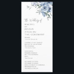 bohemian dusty blue floral wedding program programme<br><div class="desc">A bohemian theme with watercolor blue flowers. You can personalise the text and colours on this wedding program.</div>