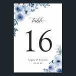 Bohemian Dusty Blue Floral Wedding Table Number<br><div class="desc">Bohemian Dusty Blue Floral Wedding Table Number Card. (1) Please customise this template one by one (e.g, from number 1 to xx) , and add each number card separately to your cart. (2) For further customisation, please click the "customise further" link and use our design tool to modify this template....</div>