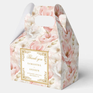 Bohemian dusty pink watercolor wedding favour box