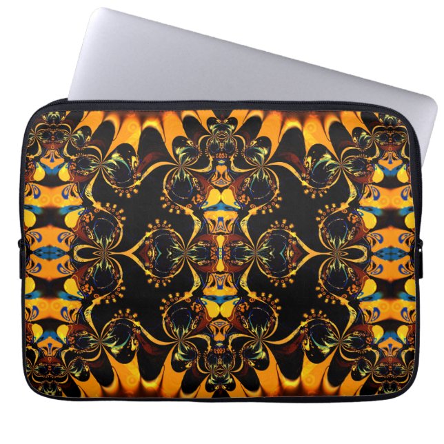 Bohemian Earth Tones Tribal Batik Laptop Sleeve (Front)