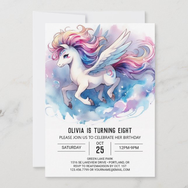 Bohemian Editable Horse Birthday Invitation (Front)